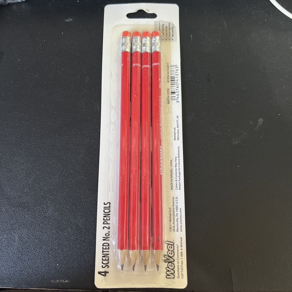 Scentos Strawberry Scented HB #2 Pencils Pre-Sharpened - NEW IN‎ PACKAGE - Picture 2 of 2